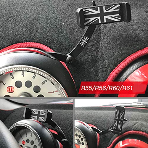 Areyourshop Union Jack Car Phone Mount Folding Holder for R55 R56 Black&Gray