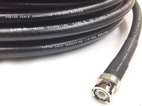 Custom Cable Connection 10 Foot BNC Male to BNC Male LMR400 Times Microwave 50 Ohm Coax Low Loss Antenna Cable for Ham Radio, WLAN, CB Radio and WiFi Antenna Feeders