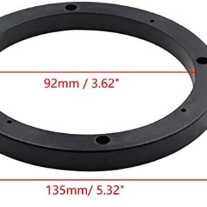 Mecion 2Pcs Auto Car Truck 4" Dia Universal Black Plastic Speaker Spacer Adaptor Ring Mounting Bracket