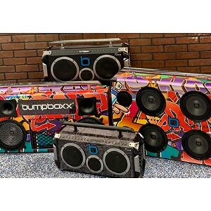 Bumpboxx Bluetooth Portable Speaker Boombox Flare8 NYC Graffiti | Retro Boombox with Bluetooth Speaker | Rechargeable Lithium Battery | Includes Wireless Microphone, Carrying Strap & Remote Control