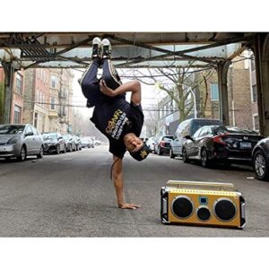 Bumpboxx Bluetooth Portable Speaker Boombox Flare8 NYC Graffiti | Retro Boombox with Bluetooth Speaker | Rechargeable Lithium Battery | Includes Wireless Microphone, Carrying Strap & Remote Control