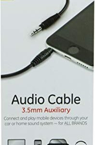 GE 3.5mm Auxiliary Audio Cable 6ft, Black, 33572