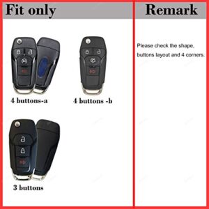 Silicone Rubber Key Fob Case Key Covers Protectors for Ford F150 F250 F350 F450 F550 Ranger Transit (Flip Key)