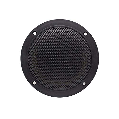 Herdio 4 Inches Waterproof Marine Ceiling Flush Wall Mount Speakers with 160 Watts Power, Handling for Kitchen Bathroom Boat Car Motorcycle Cloth Surround and Low Profile Design - 1 Pair (Black)