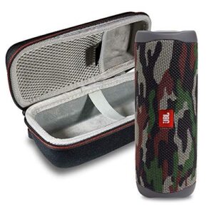 jbl flip 5 waterproof portable wireless bluetooth speaker bundle with hardshell protective case – camouflage