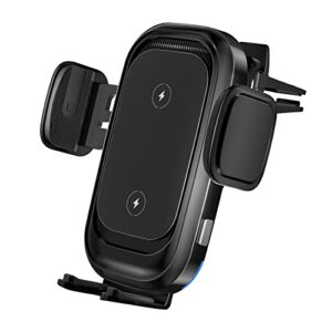wireless car charger phone holder mount, electromagnetic sense auto clamping holder air vent car charging compatible with iphone 14 13 12(pro/pro max/plus/mini) samsung galaxy s23 s22 s21 z flip,etc