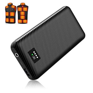 thousta 7.4v heated vest battery pack with led display 30000mah huge capacity power bank for heated jacket heated hoodie heated sleeping pad dc port and usb port phone charger
