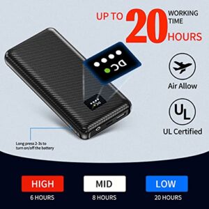 THOUSTA 7.4V Heated Vest Battery Pack with LED Display 30000mAh Huge Capacity Power Bank for Heated Jacket Heated Hoodie Heated Sleeping Pad DC Port and USB Port Phone Charger