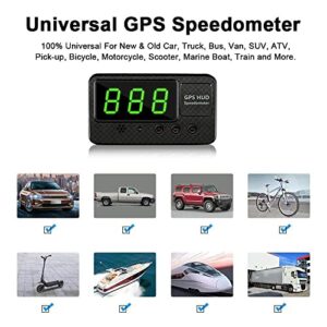 VJOYCAR C60s Universal Digital GPS Speedometer Car Hud Head Up Display with MPH Speed Alert Fatigue Driving Alarm, 100% for All Cars Truck Motorcycle ATV SUV Pick-up Scooter Golf Cart