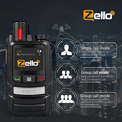 Walkie Talkie Phones Zello PTT Button APP WiFi Mobile Radio 3G/4G Network 100 Miles Long Range Smartphone GPS Android KSUN ZL60