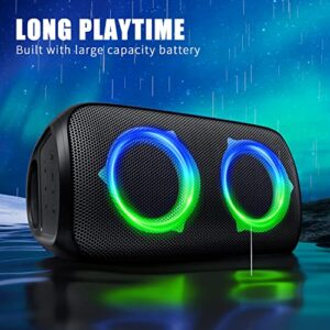 Ortizan 80W Powerful Portable Bluetooth Party Speaker, Extra Deep Bass, Loud 105dB Sound IPX4 Outdoor Wireless Bluetooth Speakers with Dynamic Light Show, Wireless Microphone, 24H Playtime(Black)