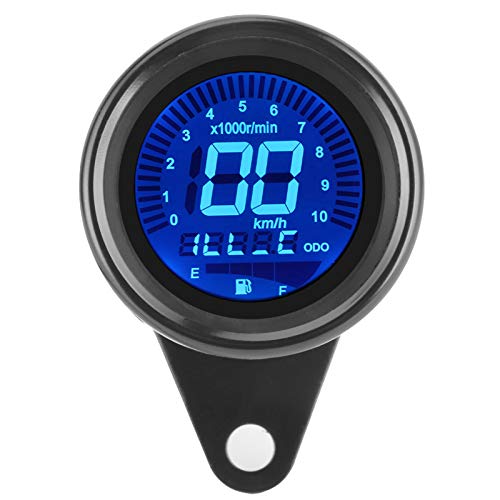 Aramox Motorcycle Speedometer, 12V Universal Motorcycle Multi‑Functional Meter Tachometer Odometer Fuel Gauge Speedmeter(Black)