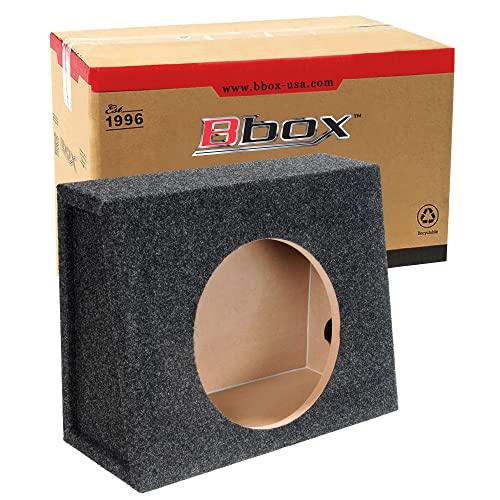 Bbox Single Sealed 12 Inch Subwoofer Enclosure - Car Subwoofer Boxes & Enclosures - Made in USA Premium Subwoofer Box Improves Audio Quality, Sound & Bass - Nickel Finish Subwoofer Terminals - Black