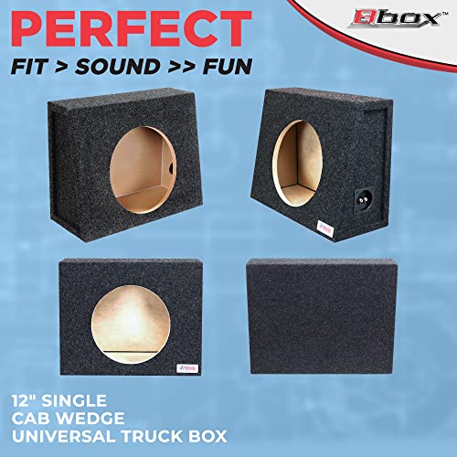 Bbox Single Sealed 12 Inch Subwoofer Enclosure - Car Subwoofer Boxes & Enclosures - Made in USA Premium Subwoofer Box Improves Audio Quality, Sound & Bass - Nickel Finish Subwoofer Terminals - Black