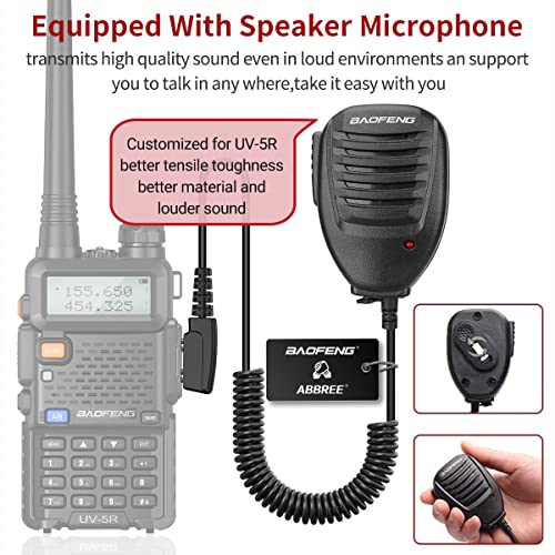 Ham Radio Handheld Baofeng UV-5R Radio UHF VHF Dual Band Two Way Radio Long Range Handheld Walkie Talkies with Extra Li-ion Battery Programming Cable AR771 Antenna Headsets Full Kits-2Pack