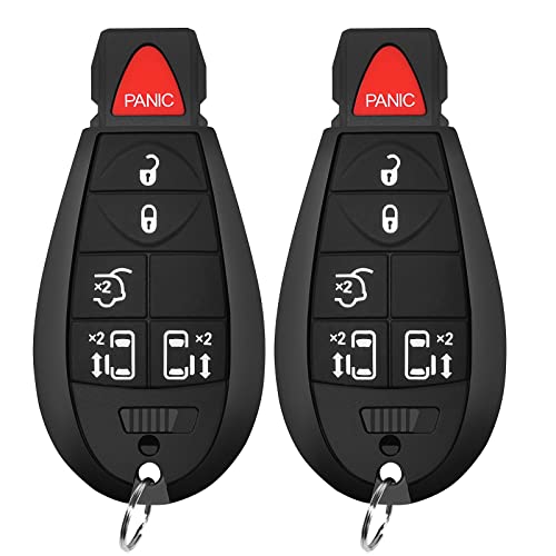 SaverRemotes 6 Button Key Fob Compatible for 2008-2015 Chrysler Town and Country，2008-2014 Dodge Grand Caravan