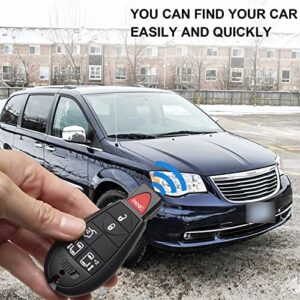 SaverRemotes 6 Button Key Fob Compatible for 2008-2015 Chrysler Town and Country，2008-2014 Dodge Grand Caravan