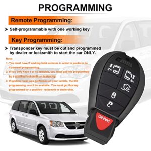 SaverRemotes 6 Button Key Fob Compatible for 2008-2015 Chrysler Town and Country，2008-2014 Dodge Grand Caravan