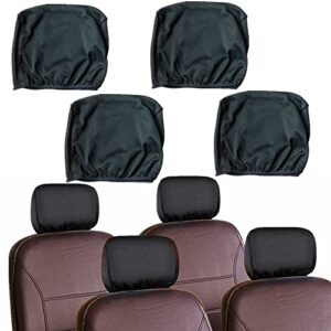 moyishi 4pcs universal headrest covers black polyester cover protector for cars trucks & cover dvd tv monitors