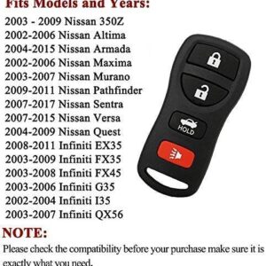 Compatible for 2002-2006 Infiniti Q45 Keyless Entry Remote Control Car Key Fob Replacement for KBRASTU15(Pack of 2)