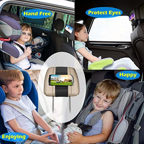 WELLMETE Car Headrest Phone Holder for Kids Back Seat - Compatible with iPhone, Samsung and Other Cell Phones - Soft Adjustable Silicone Holding Net (for Phone 1 Pack)