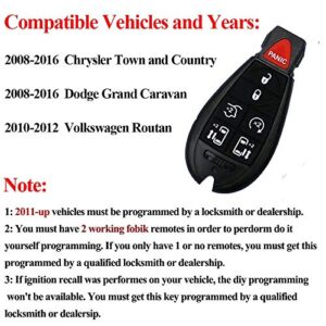 7 Button Replacement Car Key Fob Keyless Entry Remote M3N5WY783X IYZ-C01C for 2008-2015 Chrysler Town and Country,2008-2014 Dodge Grand Caravan