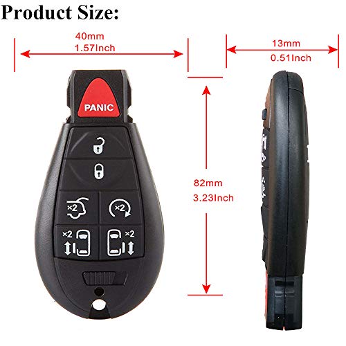 7 Button Replacement Car Key Fob Keyless Entry Remote M3N5WY783X IYZ-C01C for 2008-2015 Chrysler Town and Country,2008-2014 Dodge Grand Caravan