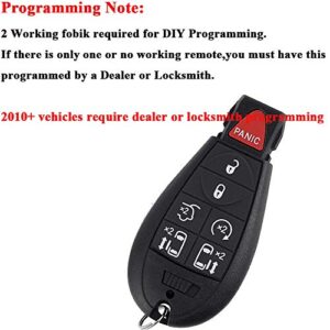 7 Button Replacement Car Key Fob Keyless Entry Remote M3N5WY783X IYZ-C01C for 2008-2015 Chrysler Town and Country,2008-2014 Dodge Grand Caravan