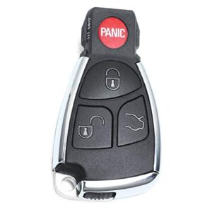 Beefunny Modified Smart Remote Car Key Shell Case 3 Button+Panic for Mercedes-Benz CLS C E S (W/ 1 Battery Holder)