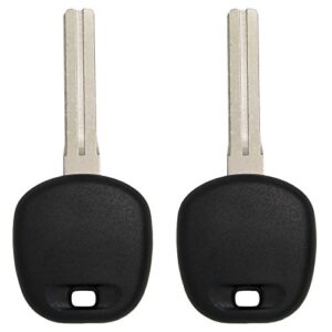 keyless2go replacement for new uncut transponder ignition car key 4c chip toy48bt4 (2 pack)
