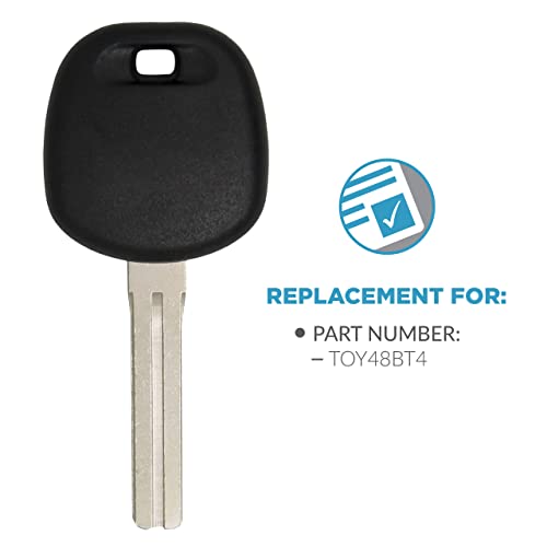 Keyless2Go Replacement for New Uncut Transponder Ignition Car Key 4C Chip TOY48BT4 (2 Pack)