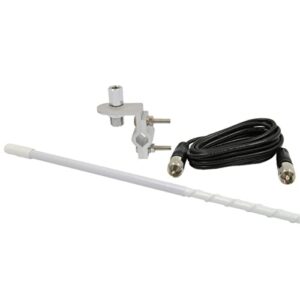 RoadPro RP-83W Standard Series White 3' Mirror Mount Fiberglass CB Antenna Kit