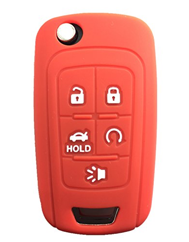 KAWIHEN Silicone Key Fob Cover Compatible with Chevrolet Chevy Camaro Cruze Equinox Impala Malibu Sonic OHT01060512 KR55WK50073（Orange）