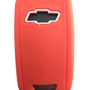 KAWIHEN Silicone Key Fob Cover Compatible with Chevrolet Chevy Camaro Cruze Equinox Impala Malibu Sonic OHT01060512 KR55WK50073（Orange）