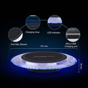 ANGELIOX Wireless Charger, Wireless Charging Compatible iPhone 7/7 Plus / 6/6 Plus / 6s / 5Se / 5s / 5c / 5 and All Qi-Enabled Phones (Qi Receiver Included)