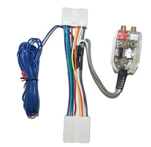 factory radio add a amp amplifier sub interface wire harness inline converter compatible with dodge compatible with eagle and compatible with mitsubishi