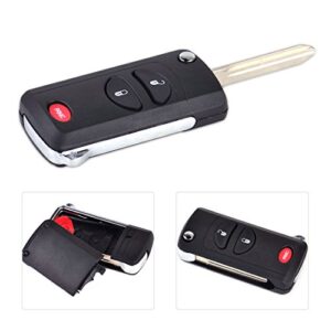 beler 2+1 button folding flip remote holder key keyless shell case fob fit for chrysler dodge jeep