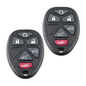 key fob keyless entry remote fits 2007-2014 chevy tahoe suburban cadillac escalade gmc yukon (fits part # 15913427, 20869057, 22756462), set of 2