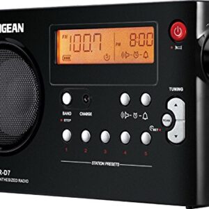 Sangean PR-D7 BK AM/FM Digital Rechargeable Portable Radio - Black (PR-D7BK)