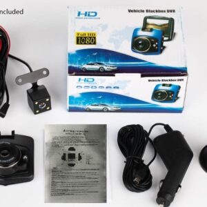 Vehicle blackbox DVR,Dash Camcorder, 1080P Full HD Dash Cam, 2.4 inch Screen, Dual Lens, 5 Meters Cable to Rear Camera,Night Vision, 170° Wide Angle, Loop Recording