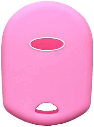 RUNZUIE Silicone Keyless Entry Remote Key Fob Cover Shell Compatible Fit for Ford Escape Explorer Mustang Transit Fusion Focus Lincoln Zephyr Mercury Grand Marquis Pink 4 Buttons