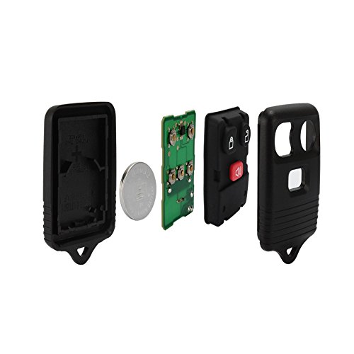 Keyless Entry Remote Control Clicker for Ford with Shell, Chip, Battery - 3 Button - Alarm, Lock, and Unlock Key Fob Transmitter