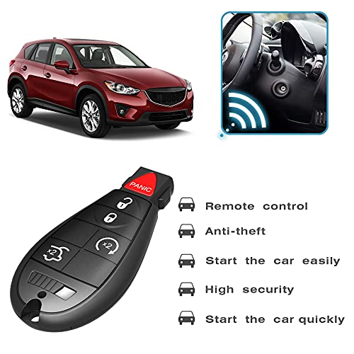 VOFONO Remote Car Key 5-Button SUV Fit for Grand Cherokee 2008-2013/ Commander 2008-2010, FCC ID: M3N5WY783X (Set of 2)