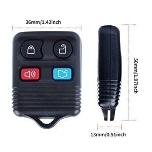 Replacement Keyless Entry Remote Key Fob Clicker Transmitter fits for Ford Mustang Lincoln Mercury Mazda (CWTWB1U331 CWTWB1U345 4-btn) Set of 2