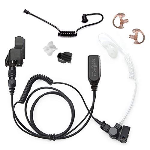 Radio Earpiece for Motorola XTS Series, EP1323QR Quick Release Hawk Lapel Mic, Police Surveillance Headset, Includes Exclusive Accessory Pack