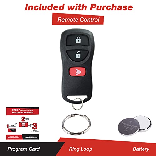 KeylessOption 2 Item Bundle 1 Key Fob Keyless Entry Remote 1 Uncut for 46 Chip Ignition Key