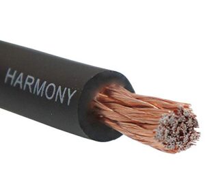 harmony audio 1/0 0 gauge car stereo matte black power cable amp wire – 5 ft