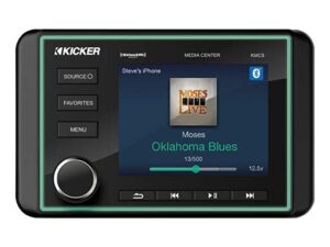 kicker 46kmc5 weather-resistant gauge-style media center with bluetooth