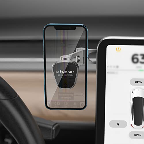 Mindsky Magnetic Phone Mount for Tesla 3 / Y/S/X, Mustang Mach-E Accessories Cellphone Holder for Car Monitor/Dashboard