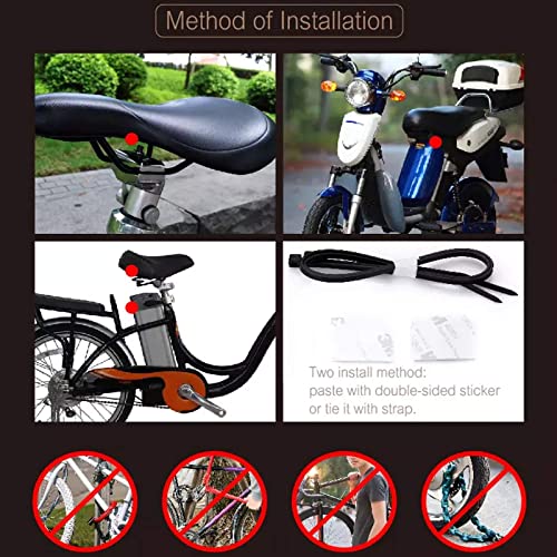 GREENCYCLE 1 Pack Bike Alarm with Remote, Anti-Theft Vibration Security Alarm for E-Bike Vehicle Bicycle Electric Tricycle, 113dB Volume and Sensitivity Adjustable, IP55 Waterproof, SOS Function